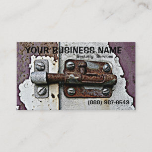 Rusty Slide Bolt  Lock Security Business Card