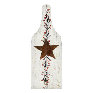 Rusty star and berries cutting board
