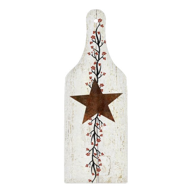 Rusty star and berries cutting board (Front)