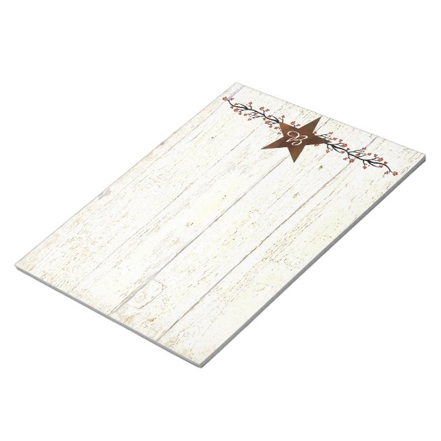 Rusty star and berries notepad (Angled)