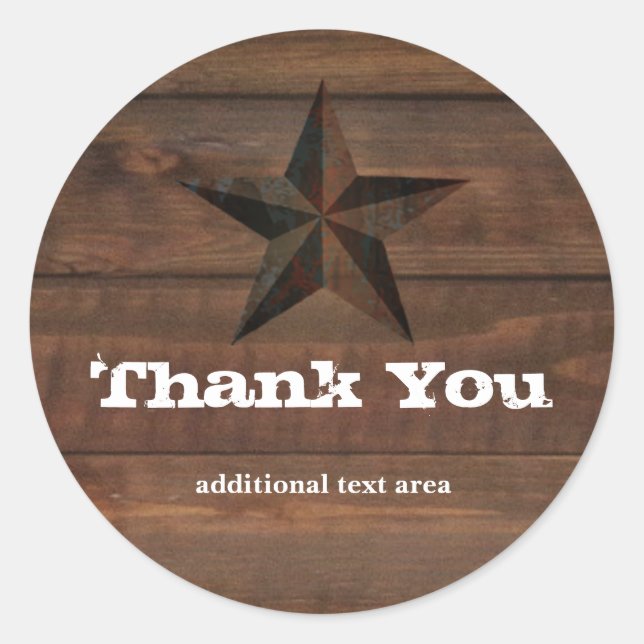 Rusty Star Rustic Western Wood Country Sticker (Front)