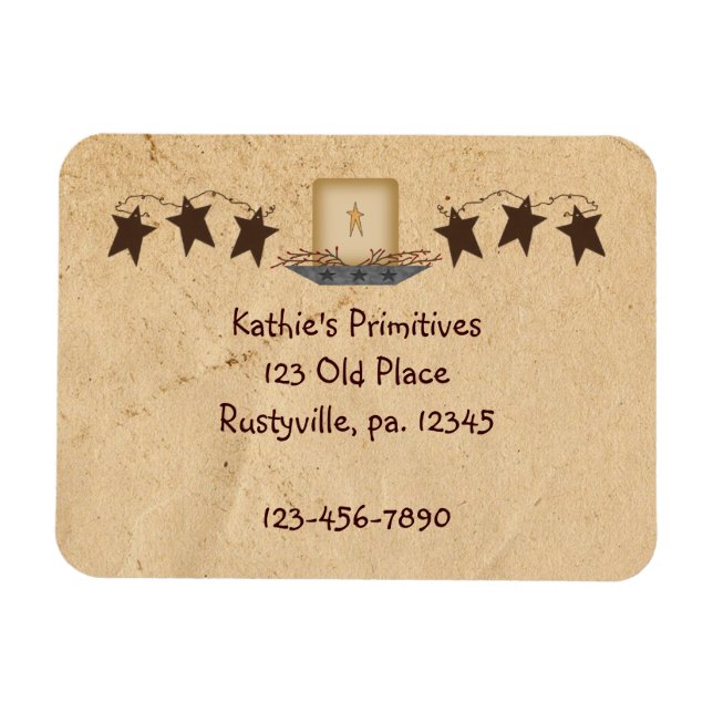 Rusty Stars And Candle Premium Magnet (Horizontal)