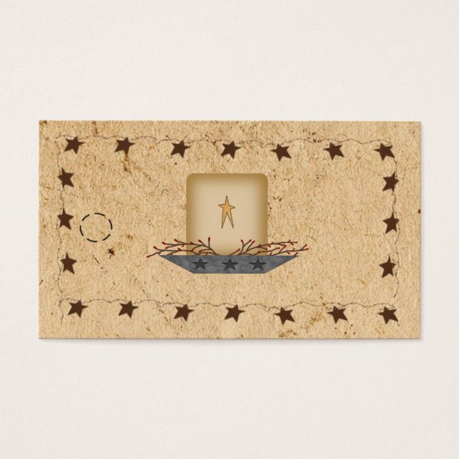 Rusty Stars & Candle Hang Tag (Front)