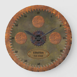 Rusty Steampunk Personalised Clock