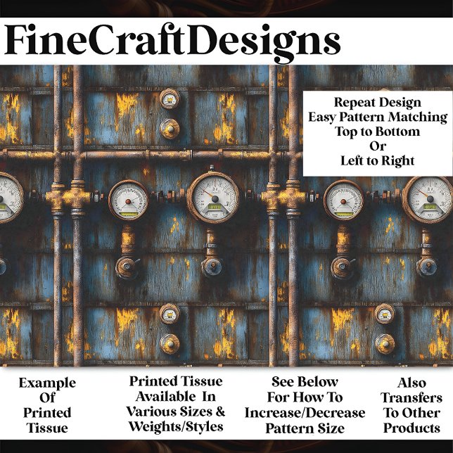 Rusty Steampunk Plumbing Pattern BM8 Decoupage   Tissue Paper (Creator Uploaded)