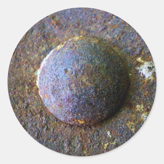 Rusty Steel Industrial Rivet Classic Round Sticker (Front)