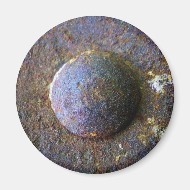 Rusty Steel Industrial Rivet Magnet (Front)