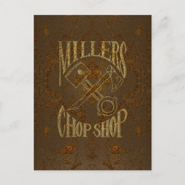 Rusty Steel Logo with Rivets Postcard (Front)