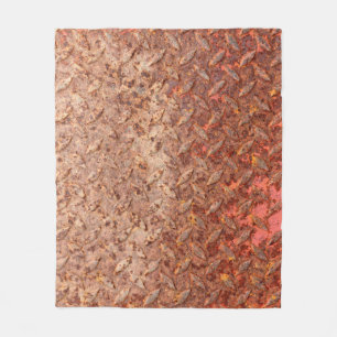 Rusty steel plate, grungy metal texture. fleece blanket