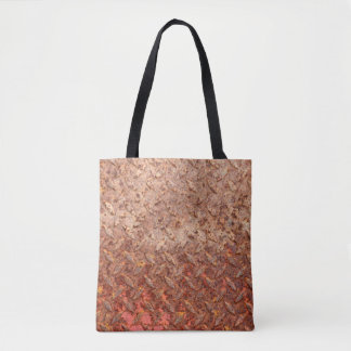 Rusty steel plate, grungy metal texture. tote bag