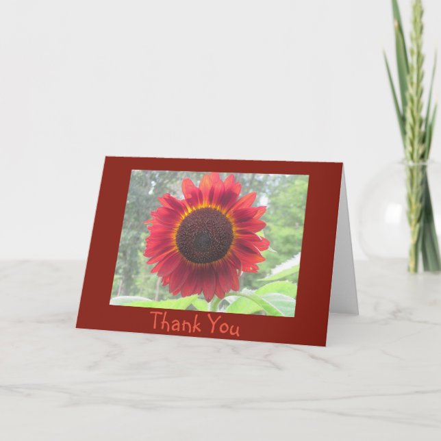Rusty Sunflower Thank You Card (Front)
