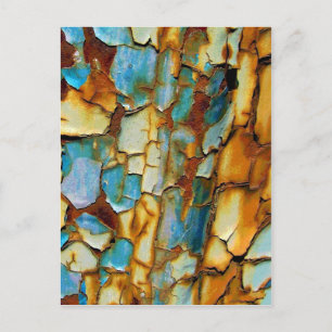 Rusty Teal Blue Wall Postcard