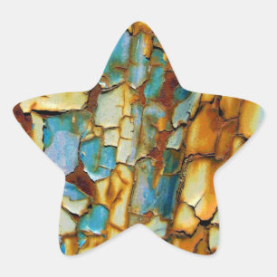Rusty Teal Blue Wall Star Sticker