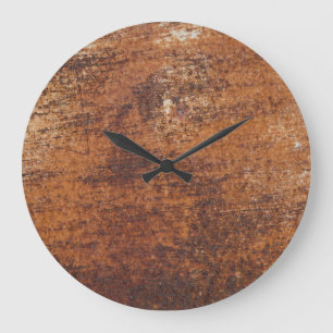 Rusty Textured Metal Surface Large Clock