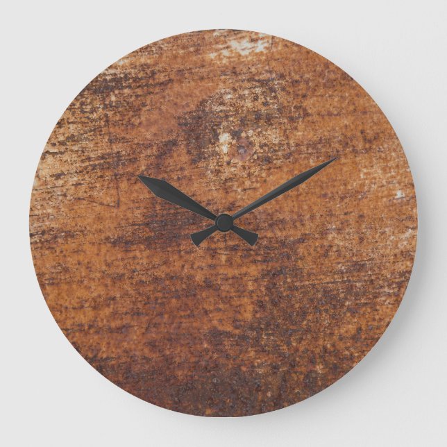Rusty Textured Metal Surface Large Clock (Front)