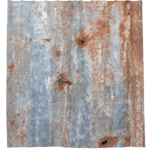 Rusty textures that tell stories of aged memories. shower curtain