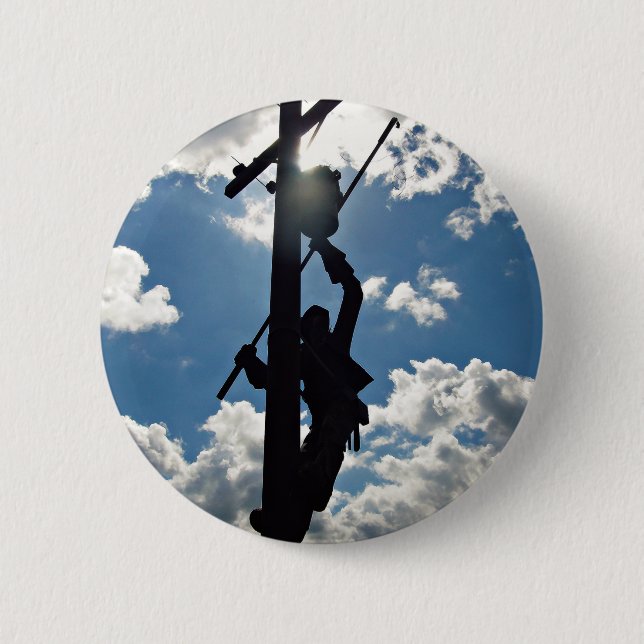 Rusty the Lineman 6 Cm Round Badge (Front)