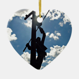 Rusty the Lineman Ceramic Tree Decoration