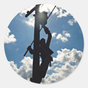 Rusty the Lineman Classic Round Sticker