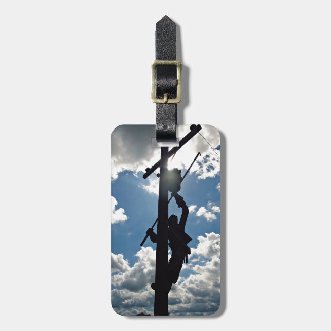 Rusty the Lineman Luggage Tag (Front Vertical)