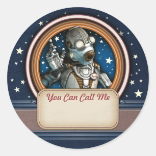 Rusty the Robot Name Tag Stickers