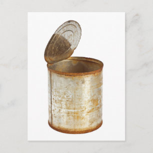 Rusty tin can postcard