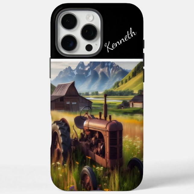 Rusty Tractor in Mountain Valley Case-Mate iPhone Case (Back)