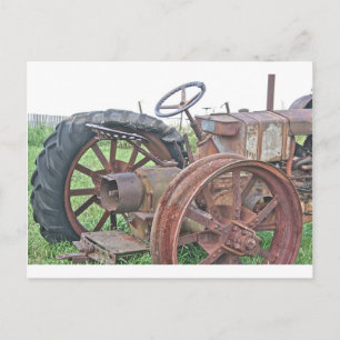Rusty Tractor Postcard