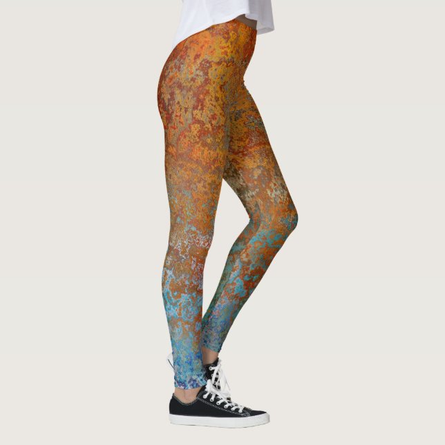 Rusty, Verdigris, Grunge Steampunk Leggings (Right)