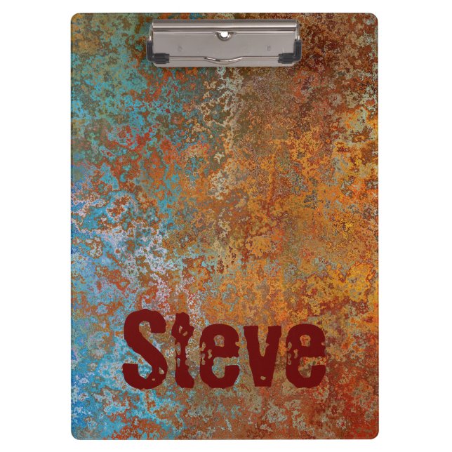 Rusty, Verdigris, Grunge Steampunk Personalised  Clipboard (Front)