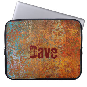 Rusty, Verdigris, Grunge Steampunk Personalised L Laptop Sleeve