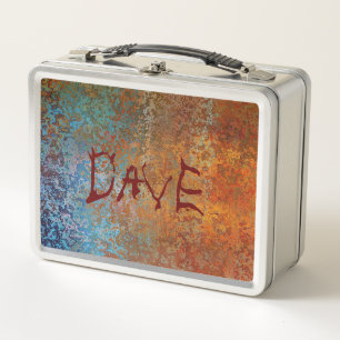 Rusty, Verdigris, Grunge Steampunk Personalised  Metal Lunch Box