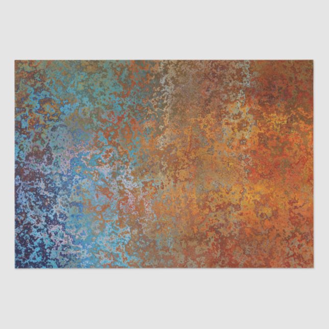 Rusty, Verdigris, Grunge Steampunk Tissue Paper (Front)
