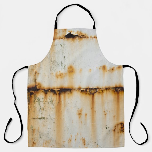 Rusty White Metal: Textured Surface Apron (Front)
