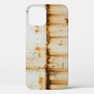 Rusty White Metal: Textured Surface iPhone 12 Case