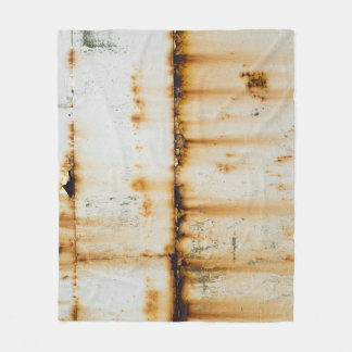 Rusty White Metal: Textured Surface Fleece Blanket