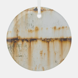 Rusty White Metal: Textured Surface Glass Tree Decoration