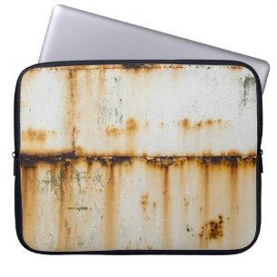 Rusty White Metal: Textured Surface Laptop Sleeve