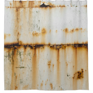 Rusty White Metal: Textured Surface Shower Curtain