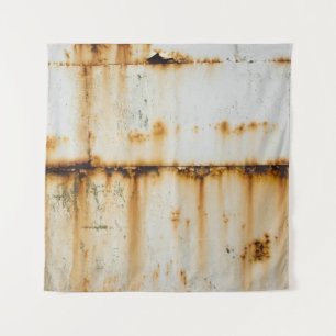 Rusty White Metal: Textured Surface Tapestry