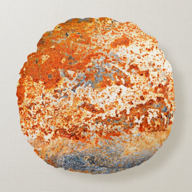 Rusty Zinc grunge background Round Cushion (Front)