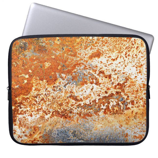Rusty zinc: grunge texture background. laptop sleeve (Front)