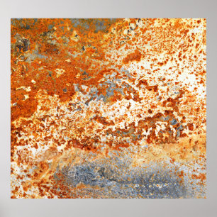 Rusty zinc: grunge texture background. poster
