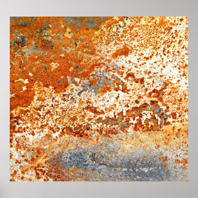 Rusty zinc: grunge texture background. poster (Front)