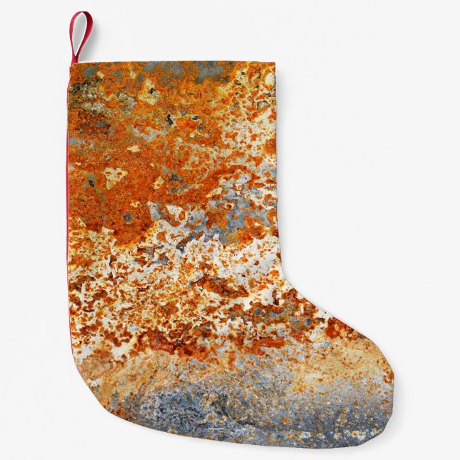 Rusty zinc: grunge texture background. small christmas stocking (Front)