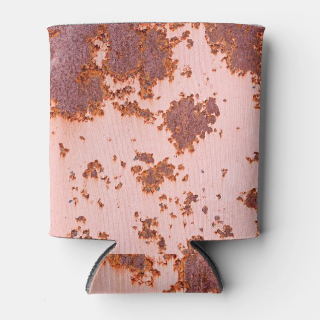 Rusty Zinc Whispers: Vintage Textures Can Cooler (Front)