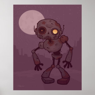 Rusty Zombie Robot Poster
