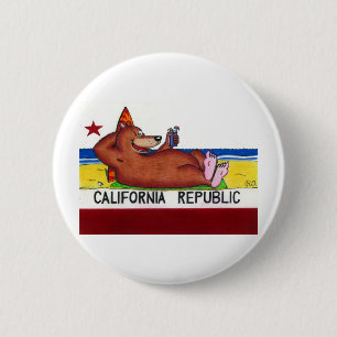 Rusty's California Bear Flag 6 Cm Round Badge