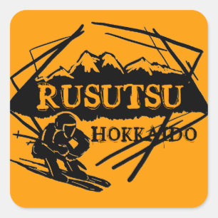 Rusutsu Hokkaido Japan orange ski logo stickers