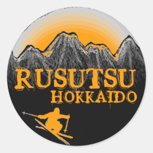 Rusutsu Hokkaido Japan orange ski stickers